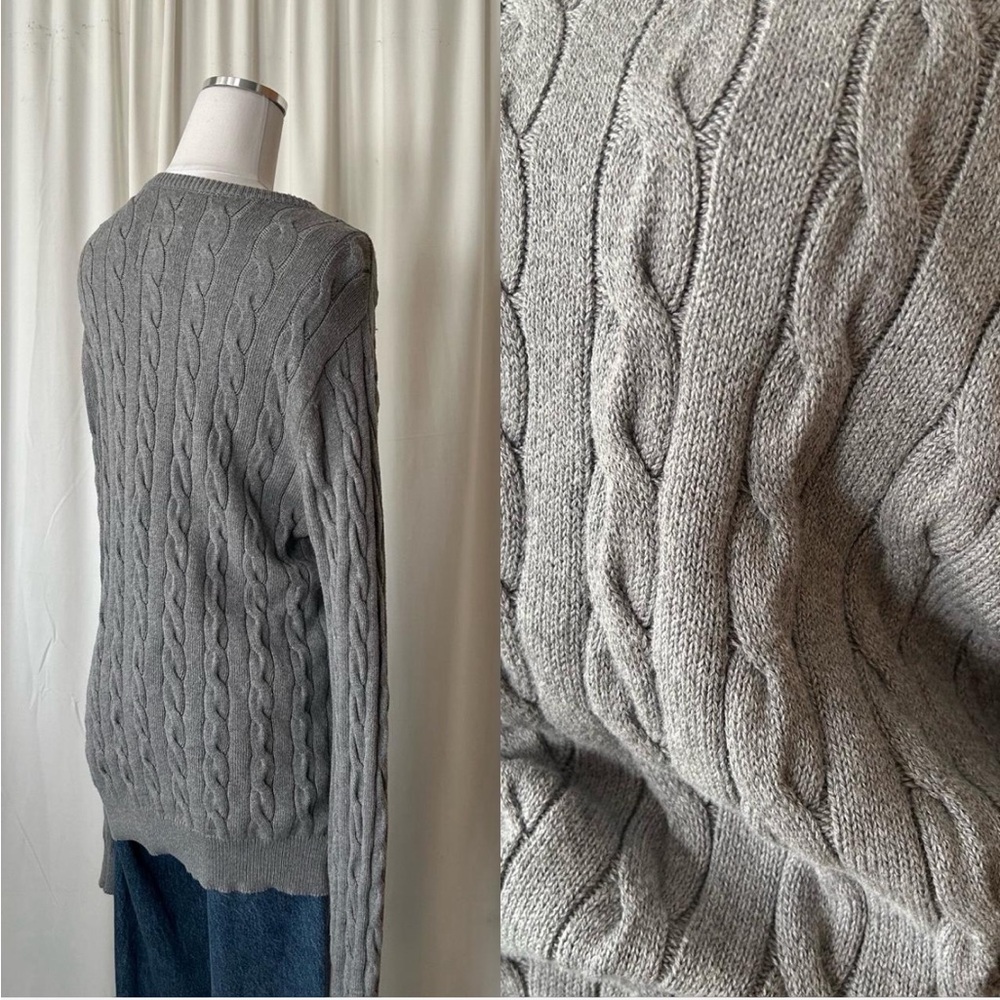 St. John’s Bay Cable knit sweater super soft Grey. - Picture 7 of 8